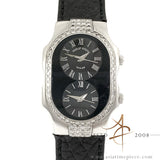 Philip Stein Teslar Signature Dual Time Zone Black Dial Diamond Ladies Watch