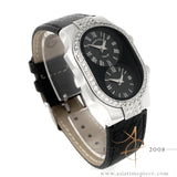 Philip Stein Teslar Signature Dual Time Zone Black Dial Diamond Ladies Watch
