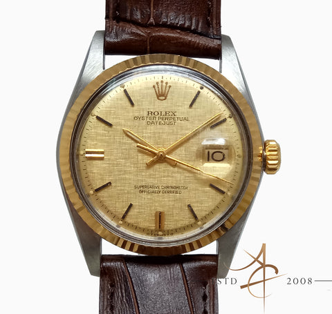 Rolex Oyster Perpetual Datejust Ref 1601 Linen Sigma Dial Vintage Watch (Year: 1978)