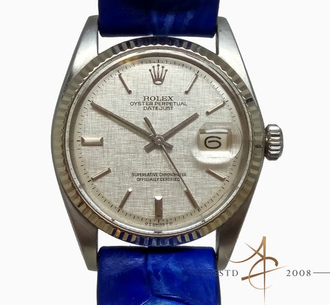 Rolex Oyster Perpetual Datejust Ref 1601 Sigma Linen Dial Watch (Year 1971)