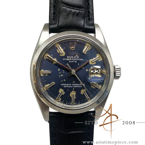 Rolex Oyster Perpetual Date Ref 1500 Blue Sigma Dial (Year 1974)