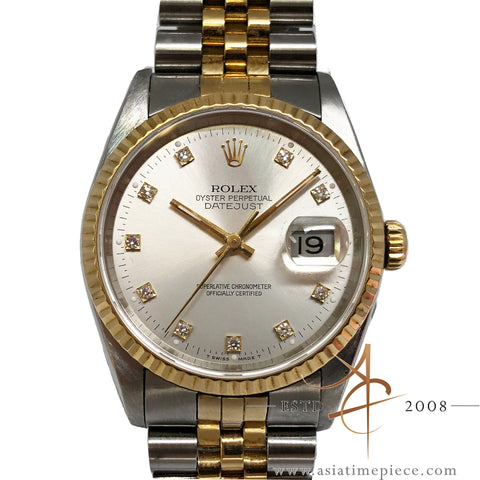 Rolex Datejust "Small Diamond" Dial Men's Watch Ref 16233 (Year 2000)