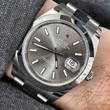 Full Set Rolex Datejust 41 Slate Grey Rhodium Dial Oyster Bracelet (2021)