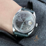 Rolex Precision 6694 Custom Grey Sunburst Roman Dial Vintage Watch (1960)
