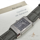 Jaeger LeCoultre Reverso Duetto Ref 256.8.75 Silver Black Diamond Dial (2006)