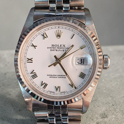Rolex Oyster Perpetual Datejust 16234 Roman Watch (2002)