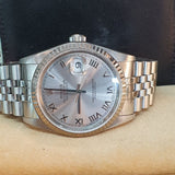 *CHANGED DIAL* 1989 Rolex Datejust Ref 16234 White Roman Dial Vintage Watch Box Cert (1989)