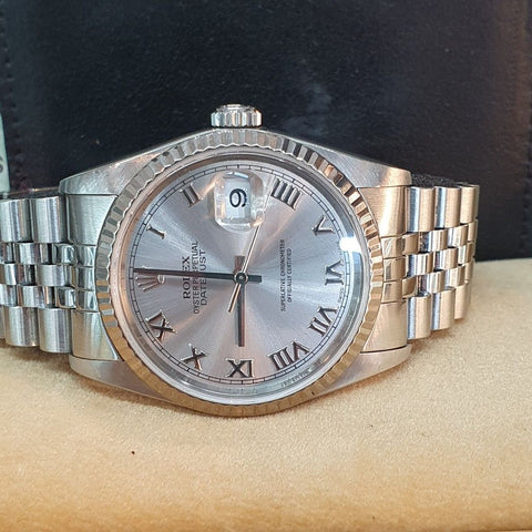 *CHANGED DIAL* 1989 Rolex Datejust Ref 16234 White Roman Dial Vintage Watch Box Cert (1989)