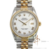 1991 Rolex Datejust 16233 White Roman Dial with Certificate Box