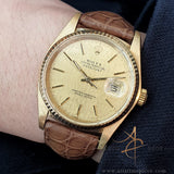 Rolex Datejust 36 Ref 16018  Gold Linen Dial in 18K Vintage Watch (1979)
