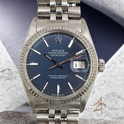 Rolex Datejust 1601 Matte Blue Dial Vintage Watch (1974)