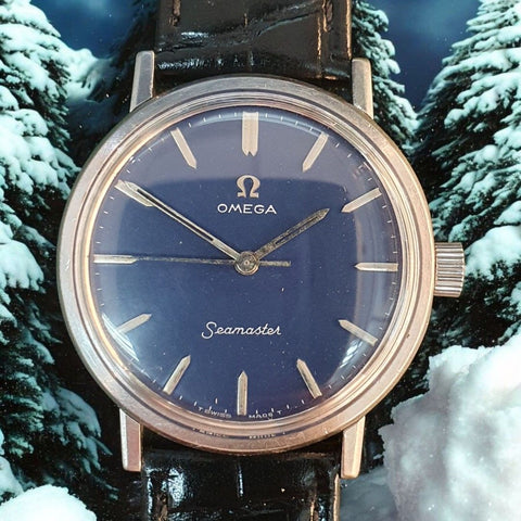 Omega Seamaster Blue Vintage Watch 34mm