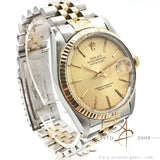 Year 1985 Rolex Datejust 16013 Tapestry Champagne Dial Vintage Watch with Certificate