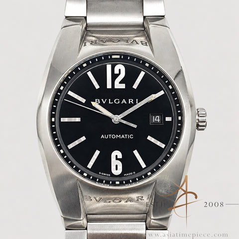 2005 BVLGARI Ergon EG40S Black Dial Automatic 40mm Integrated Bracelet Certificate Box