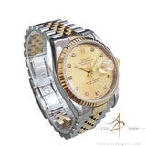 1990 Rolex Datejust 16233 Champagne Diamond Dial Box Cert