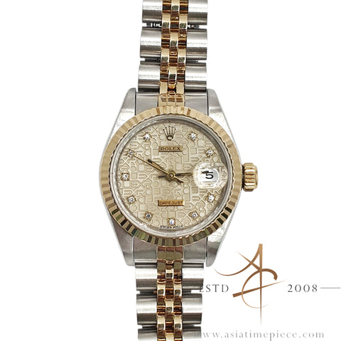 1990 Rolex Datejust Ladies 69173 Diamond Computer Dial Watch