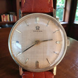 Omega Vintage Watch Gold Filled Linen Dial 33mm