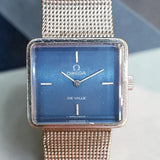 Omega de Ville Custom Blue Lady Winding Vintage Watch 25mm