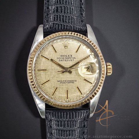 Rolex Datejust 16013 Champagne Linen Dial Vintage Watch (1983)