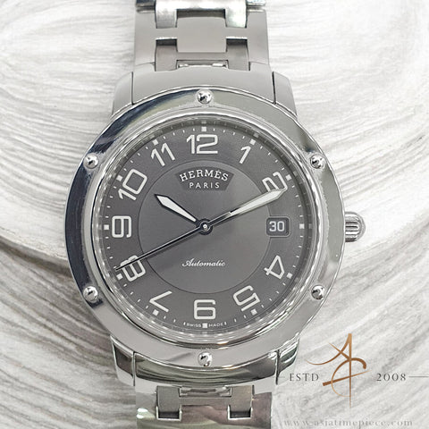 2016 Hermès Clipper CP2.810 39mm Grey Dial Stainless Steel Classic Watch
