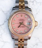 Rolex Datejust Pink Coral Stone Diamond Watch (2008)