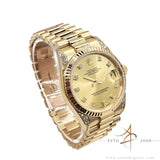 Rolex Datejust President 68238 Midsize Diamond Dial Bezel Watch in 18K Gold (1993)