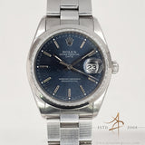 Rolex Oyster Perpetual 34 Date 15200 Sunburst Blue Dial (1997)