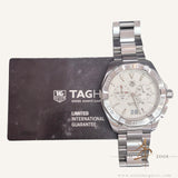 TAG Heuer Aquaracer WAY111Y Alarm Quartz 41mm White Dial Steel Bracelet