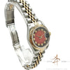 Rolex Datejust Ladies 69173 Vignette Red Diamond Dial Vintage Watch (1984)