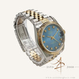 Rolex Datejust Midsize 68273 Blue Diamond Dial Vintage Watch (1988)