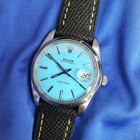 Rolex Tiffany Blue Refinished Dial Oysterdate Precision 6694 Vintage Watch (1974)