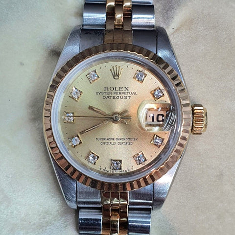 Rolex Lady Datejust 26 Oyster Perpetual 69173 Diamonds (1991)