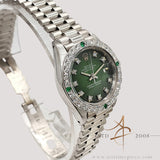 [Rare] Rolex President Datejust 6907/9 Green Gradient Dial Diamond Bezel in 18K White Gold (1979)