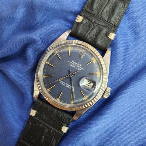 Rolex 1601 Blue Datejust 36 Vintage Watch (1972)