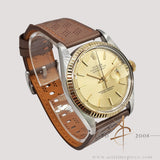Unpolished Rolex Datejust 1601 Champagne Dial Vintage Watch (1978)