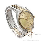 1984 Rolex Datejust 16013 Champagne Tapestry Dial Vintage Watch w Box Cert
