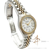 Rolex Datejust Lady Ref 69173 White Roman Dial Custom Diamond Bezel (1994)