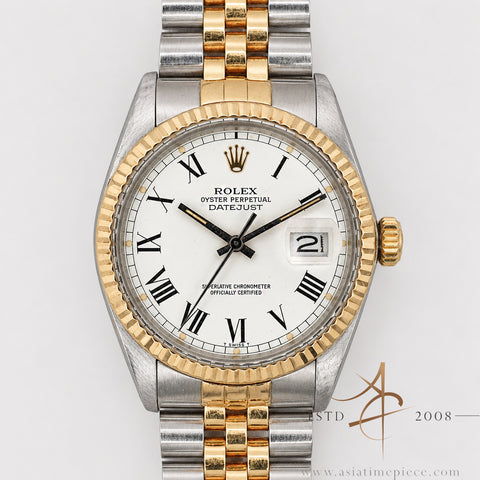 1983 Rolex Datejust 16013 White Buckley Dial Vintage Watch with Certificate & Box