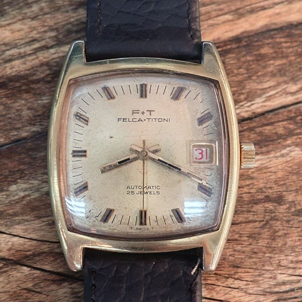 Vintage Felca Automatic Watches Rare Felca Titoni Gold Plated