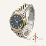 Rolex Datejust Ladies 69173 Vignette Blue Diamond Dial Watch (1995)