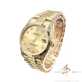 Rolex Datejust President 68238 Midsize Diamond Dial Bezel Watch in 18K Gold (1993)
