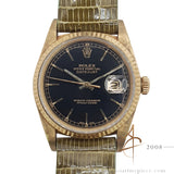 1984 Rolex Datejust 16018 Black Dial 18K Vintage Watch