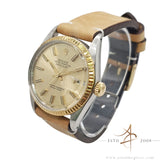 Rolex Datejust 16013 Champagne Linen Dial Vintage Watch (1984)