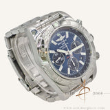 Breitling Chronomat 44 AB0110 / A011C89PA Blue Dial Automatic Chronograph  Steel Bracelet Box Set (2009)