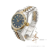 1989 Rolex Lady Datejust 26 Sunburst Blue Diamond Dial Vintage Watch Box Certificate