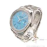 Rolex Date 1500 Refinished Tiffany Blue Dial Crystal Bezel Vintage Watch (1980)