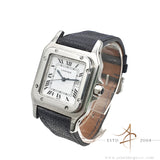 Cartier Santos Carrée 2960 White Spider Dial Automatic Vintage Watch (1980s)
