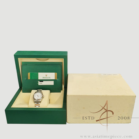 2017 Rolex Oyster Perpetual 26 Ref 176200 White Dial Oystersteel Set