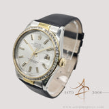 Rolex Datejust 16013 Silver Dial Custom Crystal Bezel Vintage Watch (1984)