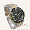2002 Unpolished Rolex Submariner Date 16613 Black Gold Steel SEL